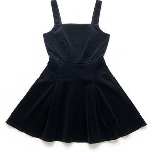 Copper Key Black Velvet Pinafore Dress  Fit Flare XS Indie Twee Whimsygoth‎